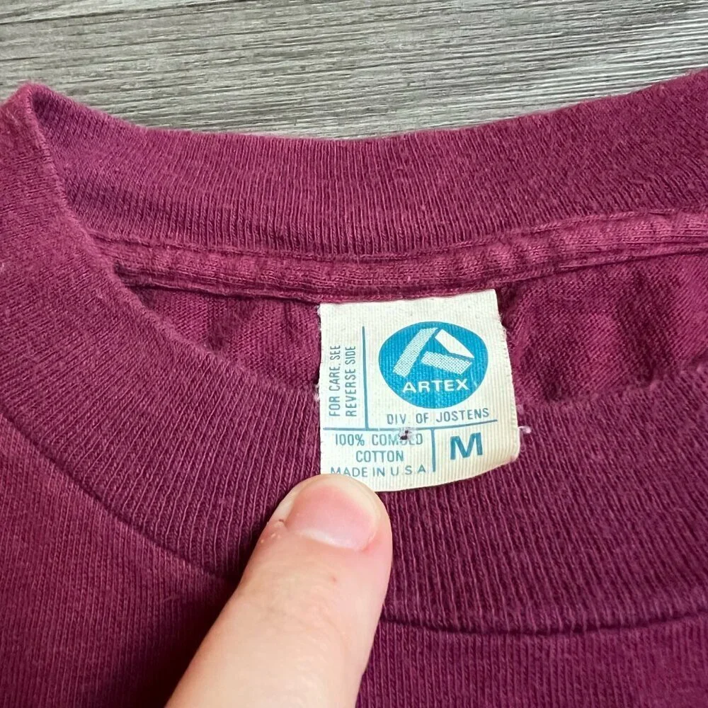 Vintage 80s Arizona State University Single Stitch T-Shirt Burgundy Size M